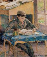 Pissarro, Camille - Portrait of Rodo Pissarro Reading, the Artist's Son